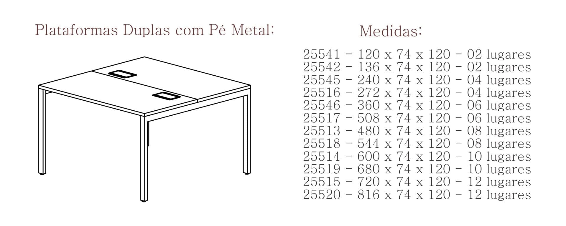 Plataforma doble línea Concept | Pie metálico