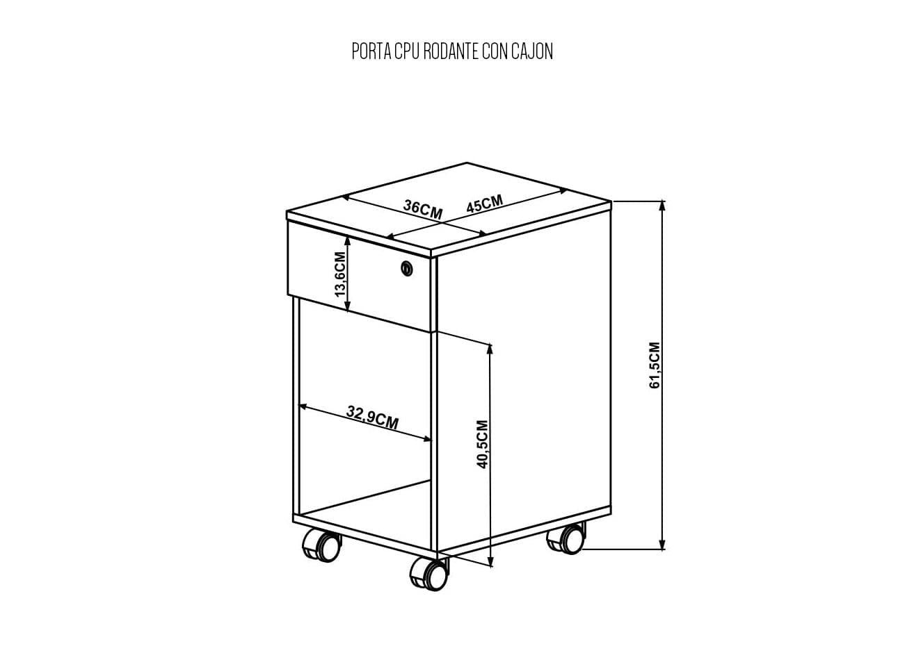 Cajonera rodante 1 cajón + Nicho CONCEPT (25430)