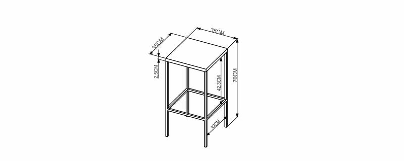 OUTLET - Banqueta alta Steel Quadra (Kit por 2 unidades) 27816