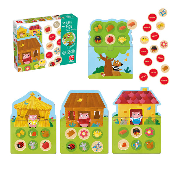 Goula - Memo & Loto 3 Cerditos +2 años | JumboDiset 59455