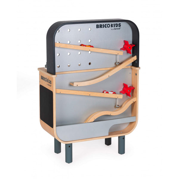 Mesa de Carpintero Reversible con Pista de Autos +3 años  | Janod 6476