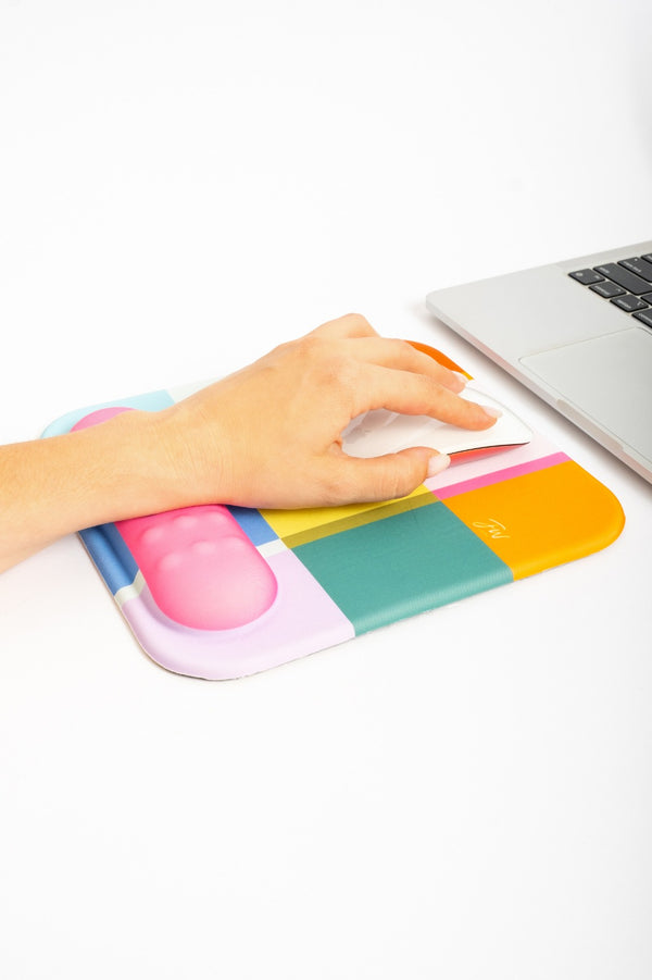 Mouse Pad COLOR BLOCK, con descanso de muñeca en gel