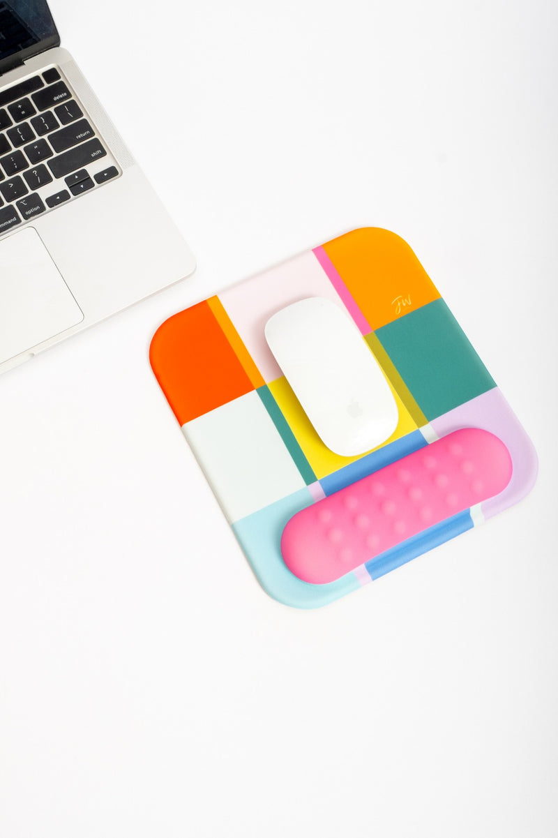 Mouse Pad COLOR BLOCK, con descanso de muñeca en gel