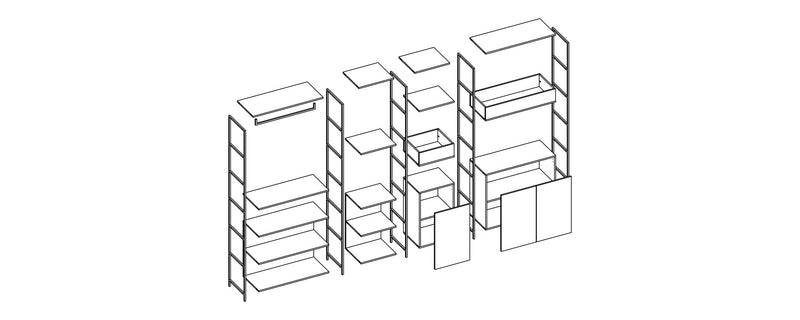 Estanterías modulares dinámicas | modulo base
