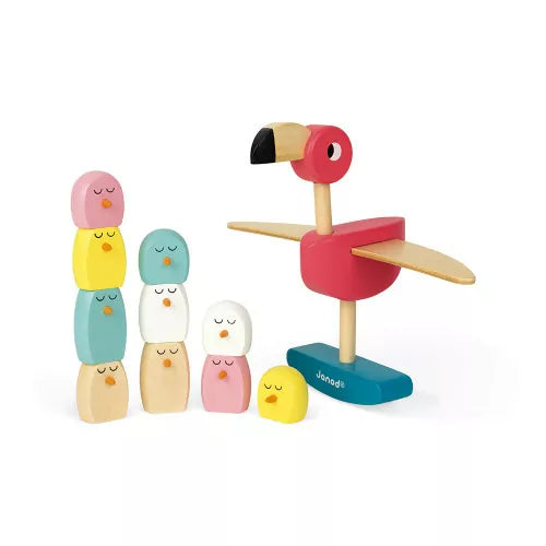 Juego de Equilibrio Flamenco Rosa Zigolos (madera) +3años | Janod 8230