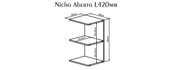Nicho sin laterales L420 Estanteria Modular  | 25718