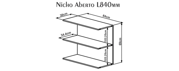 Nicho sin laterales L840 Estanteria Modular  | 25719