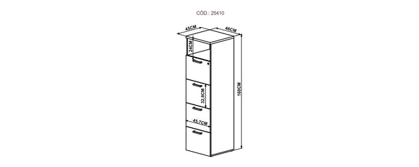 Archivador 4 cajones & nicho CONCEPT 25410