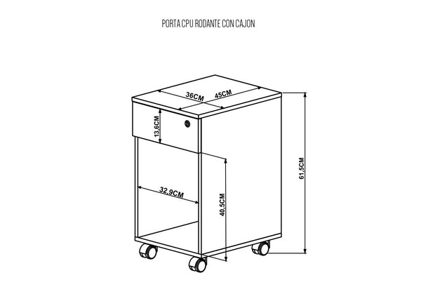 Cajonera rodante 1 cajón + Nicho CONCEPT (25430)