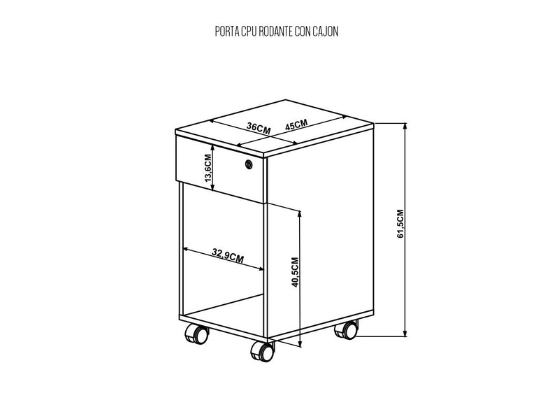 Cajonera rodante 1 cajón + Nicho CONCEPT (25430)