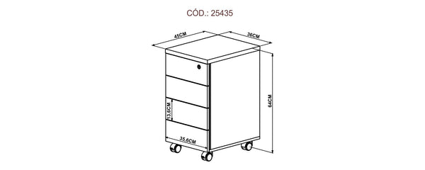 Cajonera rodante 4 cajónes CONCEPT (25435)