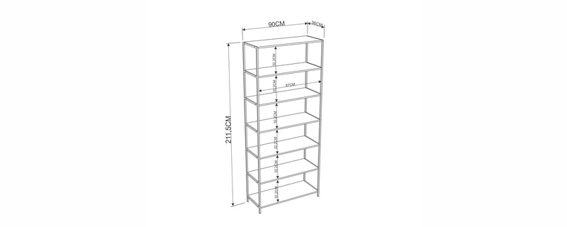 Biblioteca alta Steel Quadra (90cm) 27809