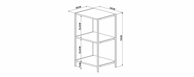 Biblioteca baja Steel Quadra (45cm) 27867