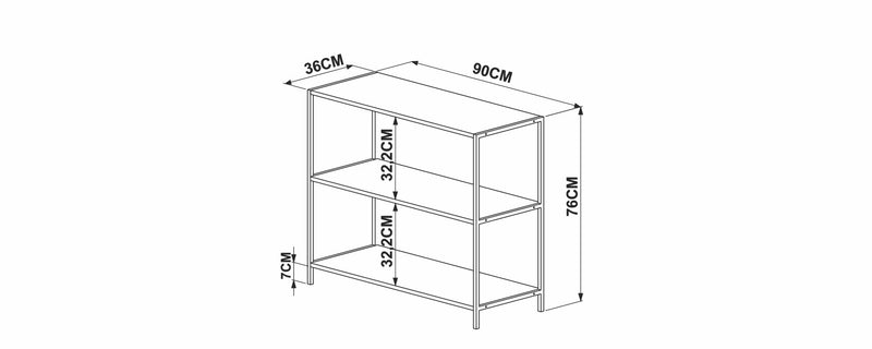 Biblioteca baja Steel Quadra (90cm) 27868