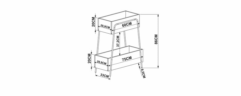 Organizador con 2 gavetas Linea tube 27876