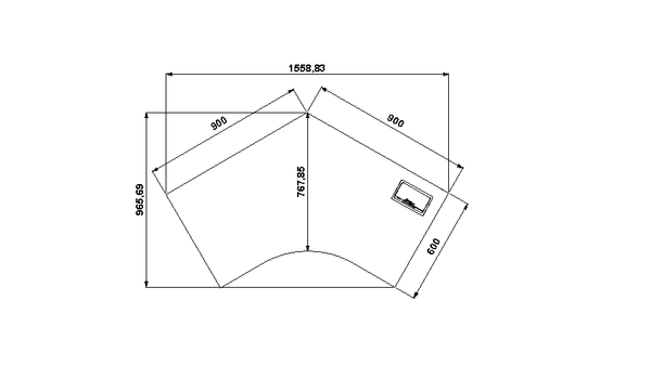 Plataforma angular para 3 puestos de trabajo 25615 ***